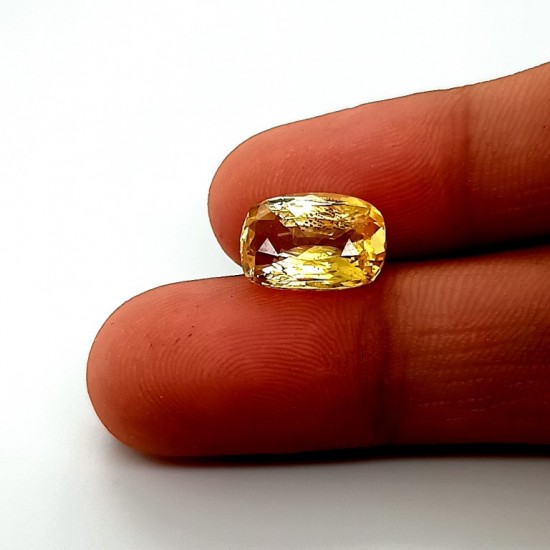 Yellow Sapphire (Pukhraj) 6.33 Ct Lab Tested